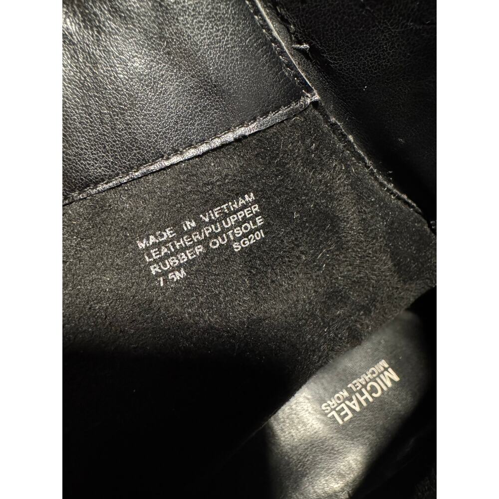 Michael Kors Channing Black Leather Sherpa Platform Boots 7.5 - Picture 6 of 6
